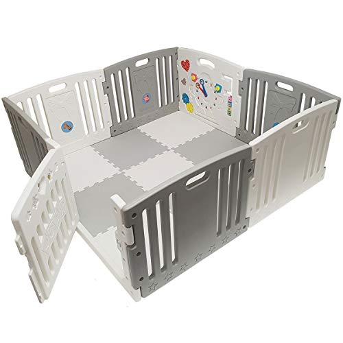 Box per bambini 150x150x55cm Box per interni ed esterni in rete grigio  (senza palline)